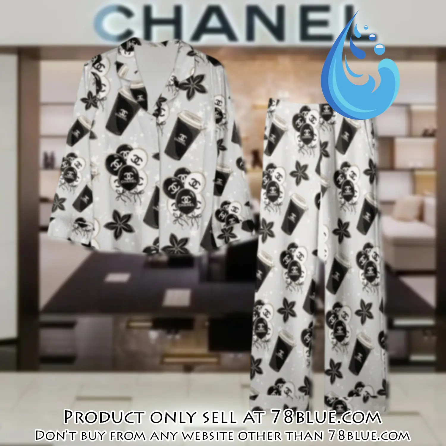 Trending luxury chanel satin pajama set pjs1039 78b2036133